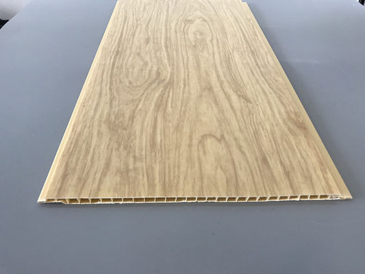 Panneaux en PVC imitation bois résistants à la corrosion, épaisseur 7,5 mm, pour revêtement de plafond/mur, panneau de plafond en PVC jaune