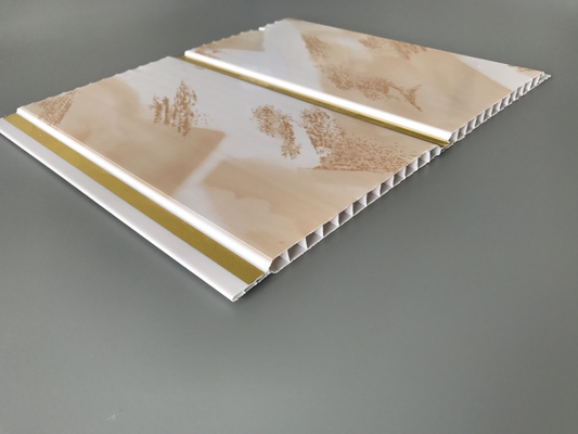 Les lignes d'or larges imperméabilisent des panneaux de mur pour le revêtement 250mm de salle de bains