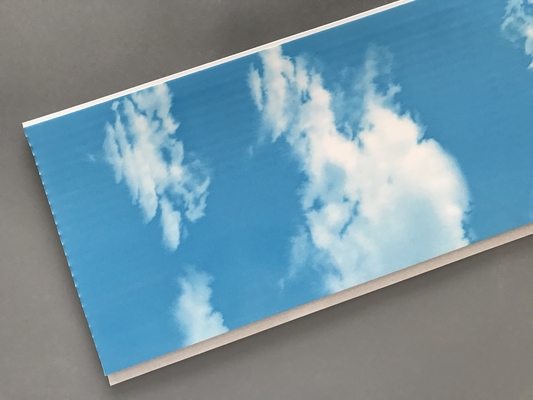 Chaud emboutissant 250 panneaux de PVC de plafond du × 7mm avec le ciel bleu et les nuages blancs