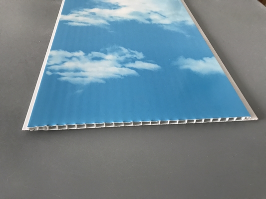 Chaud emboutissant 250 panneaux de PVC de plafond du × 7mm avec le ciel bleu et les nuages blancs