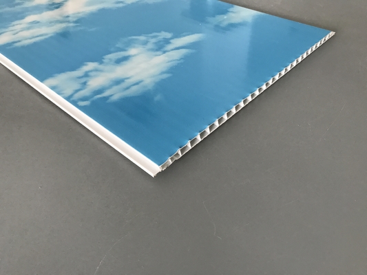 Chaud emboutissant 250 panneaux de PVC de plafond du × 7mm avec le ciel bleu et les nuages blancs