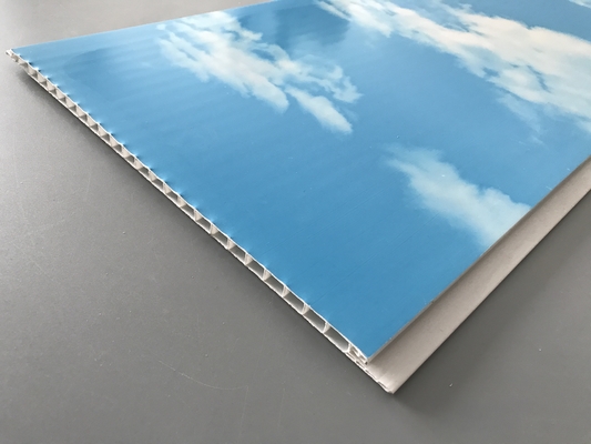 Chaud emboutissant 250 panneaux de PVC de plafond du × 7mm avec le ciel bleu et les nuages blancs