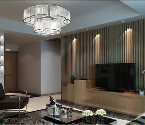 Panneau mural intérieur WPC en PVC cannelé étanche 23MM, revêtement en fibre de bambou, Rejilla De Pvc décorative