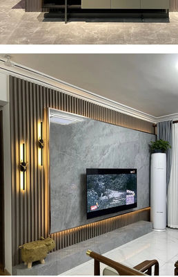 Panneau mural intérieur WPC en PVC cannelé étanche 23MM, revêtement en fibre de bambou, Rejilla De Pvc décorative