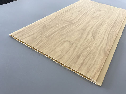Panneaux en PVC imitation bois résistants à la corrosion, épaisseur 7,5 mm, pour revêtement de plafond/mur, panneau de plafond en PVC jaune