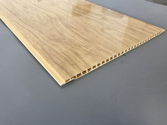 Panneaux en PVC imitation bois résistants à la corrosion, épaisseur 7,5 mm, pour revêtement de plafond/mur, panneau de plafond en PVC jaune