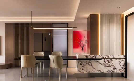 Panneau mural en PVC en fibre de bois en bambou 5 mm Panneau mural en PVC en bambou