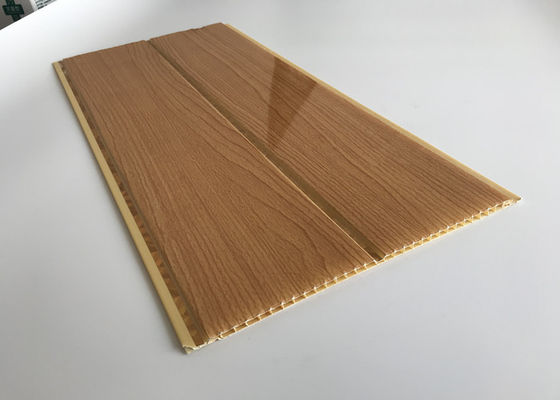 Panneaux en PVC imitation bois avec rainure centrale, faciles à installer, couleur bois, panneaux en PVC Surface ignifuge