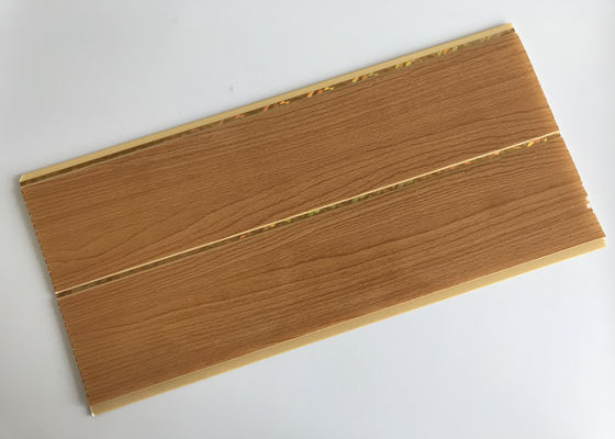 Panneaux en PVC imitation bois avec rainure centrale, faciles à installer, couleur bois, panneaux en PVC Surface ignifuge