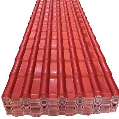 ASA Coating Colonial Tejas PVC feuilles de toiture en UPVC Matériau de construction Surfaces extérieures Rooftop espagnol PVC Wave Carreaux en résine synthétique